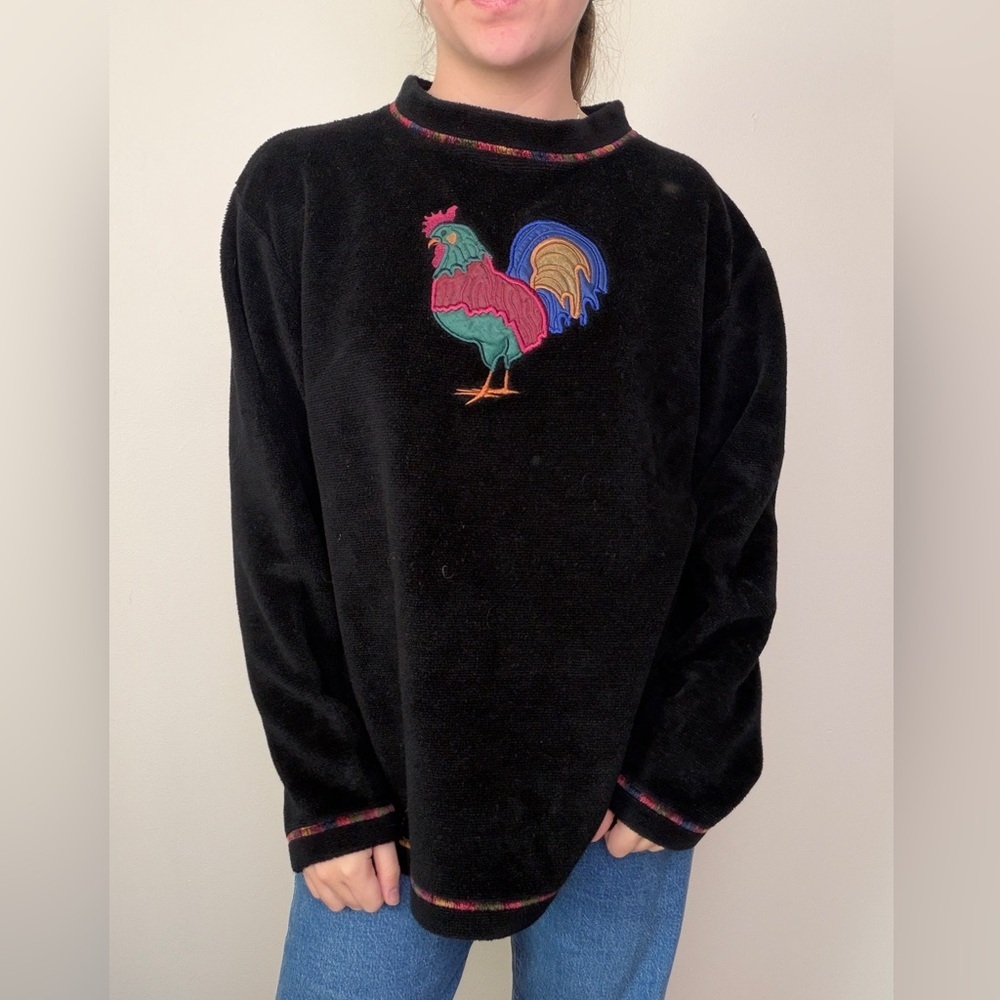 Vintage Rare Rooster crewneck Made in USA size L/XL- Suttons Stitchwear
